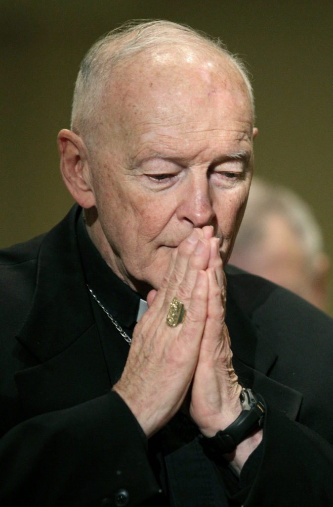 Photo of Cardinal McCarrick praying