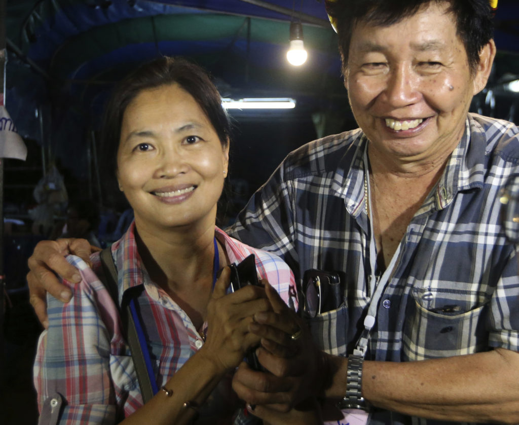AP Photo of rejoicing relatives of the Thai soccer boys