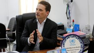 Photo of Pierre Kraehenbuehl, the head of United Nations Relief and Works Agency for Palestine Refugees (UNRWA)