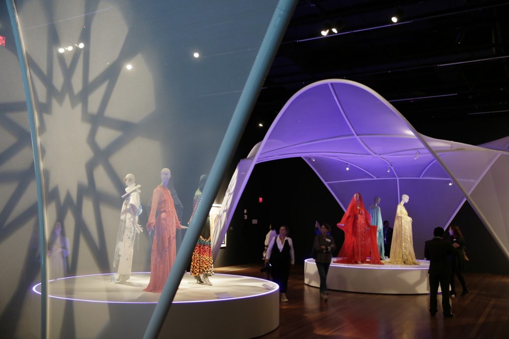 Photo of exhibit displaying Muslim fashion in San Francisco