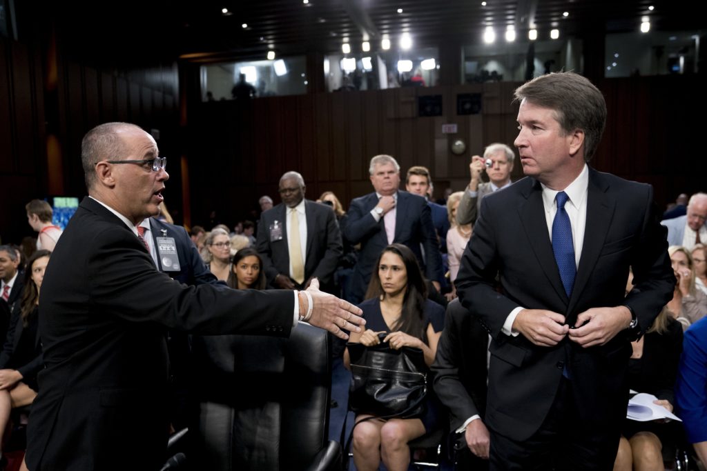 Photo of Fred Guttenberg and Brett Kavanaugh