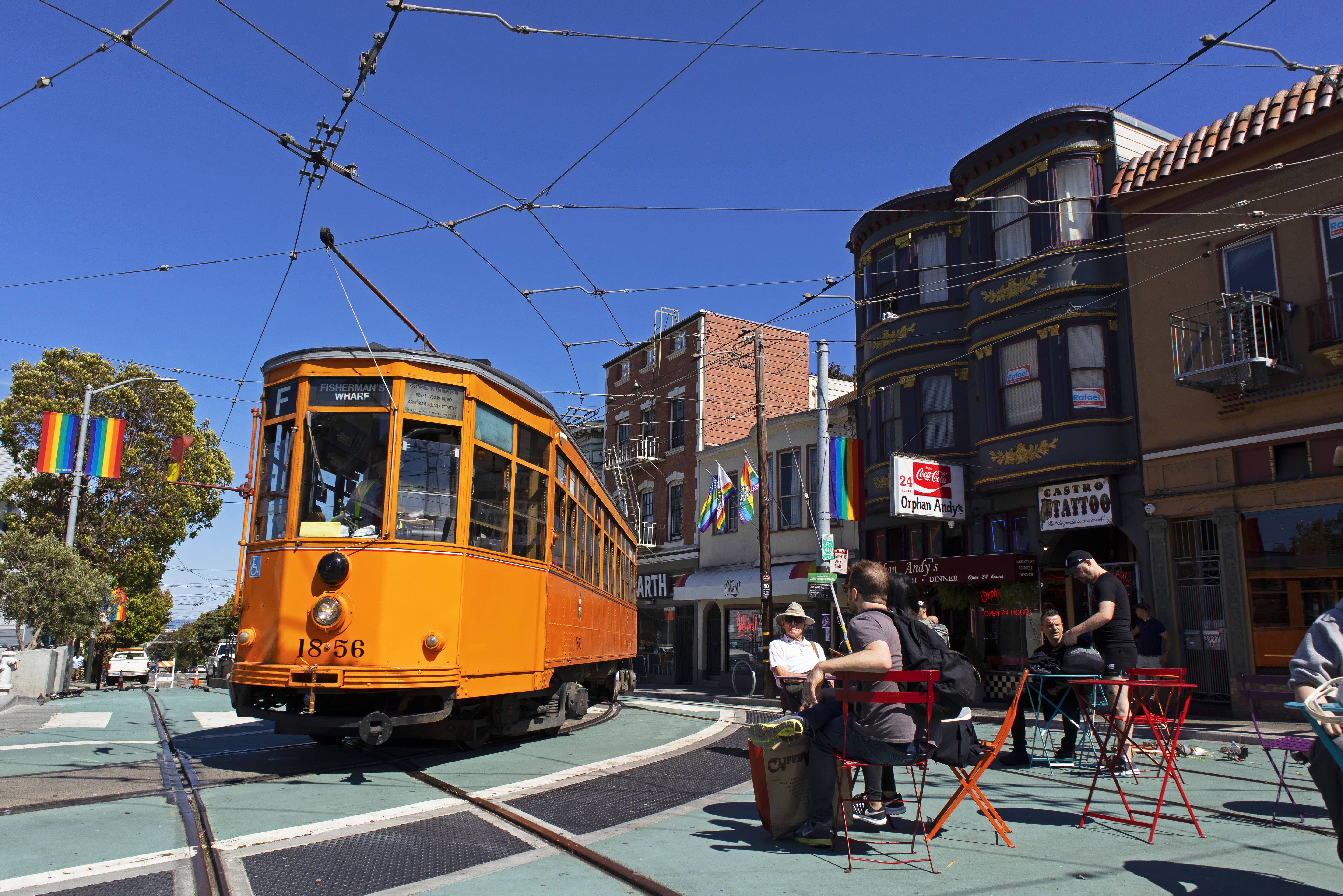 Photo of a streetcar in San Francisco's Castro neighborhood