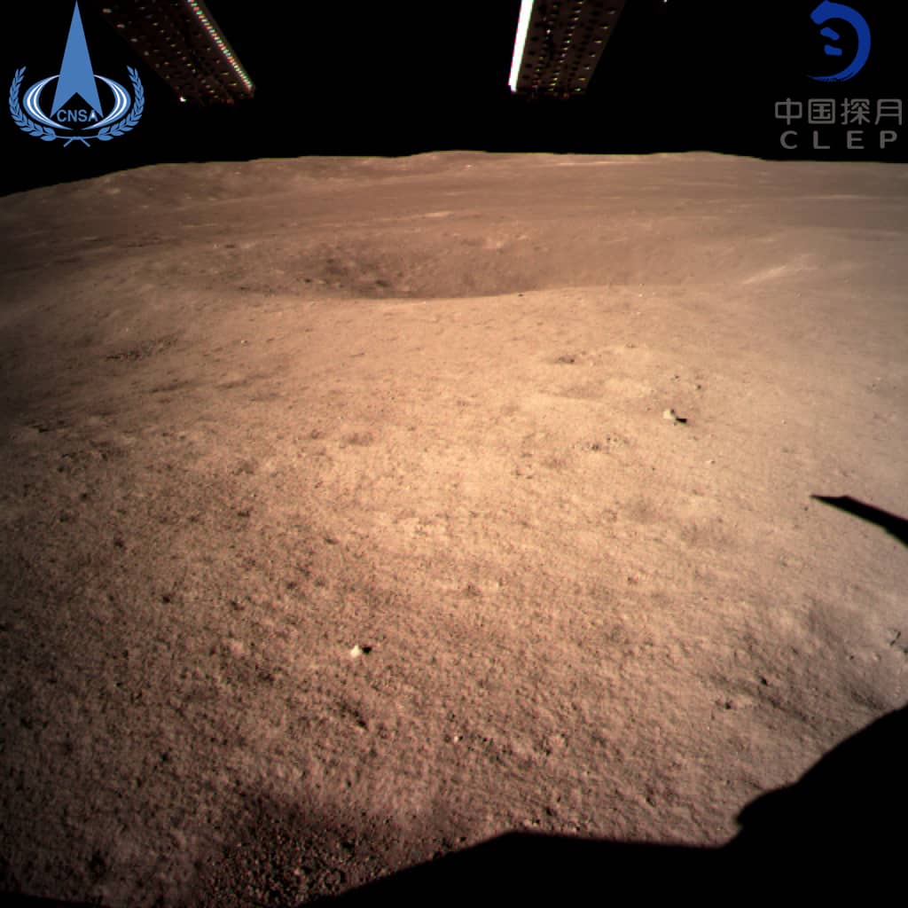 Photo of the first image of the moon's far side taken by China's Chang'e-4 probe