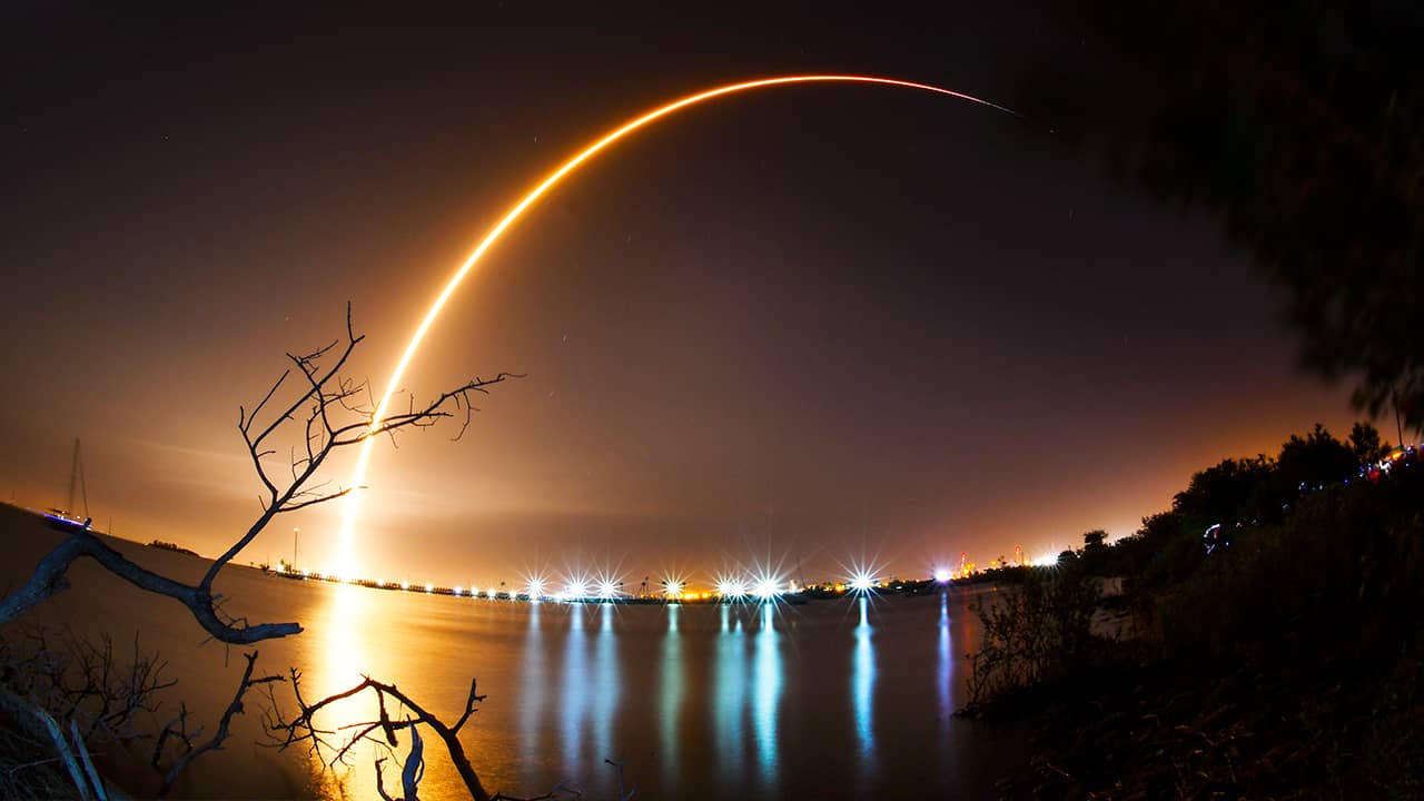 Photo of SpaceX Falcon9 launch in Cape Canaveral, FL.