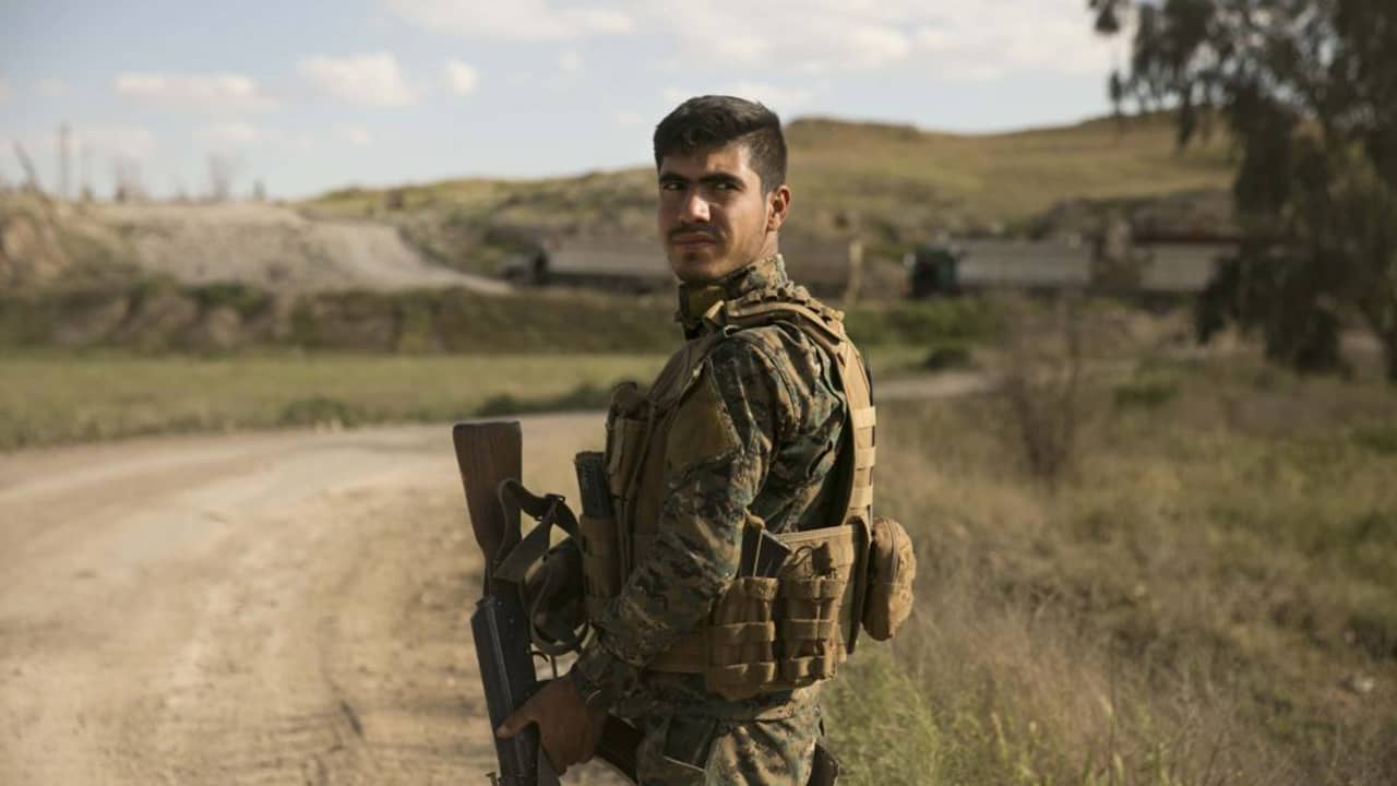 Photo of a U.S.-backed Syrian Democratic Forces (SDF) fighter