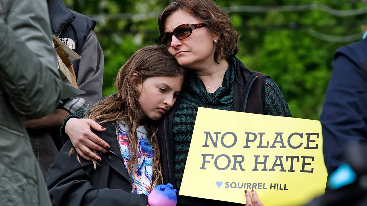 Photo of a rally standing against gun violence