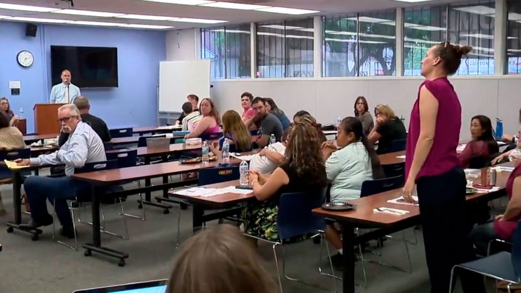 Photo from Tuesday's special meeting of Fresno Unified's Community Advisory Committee