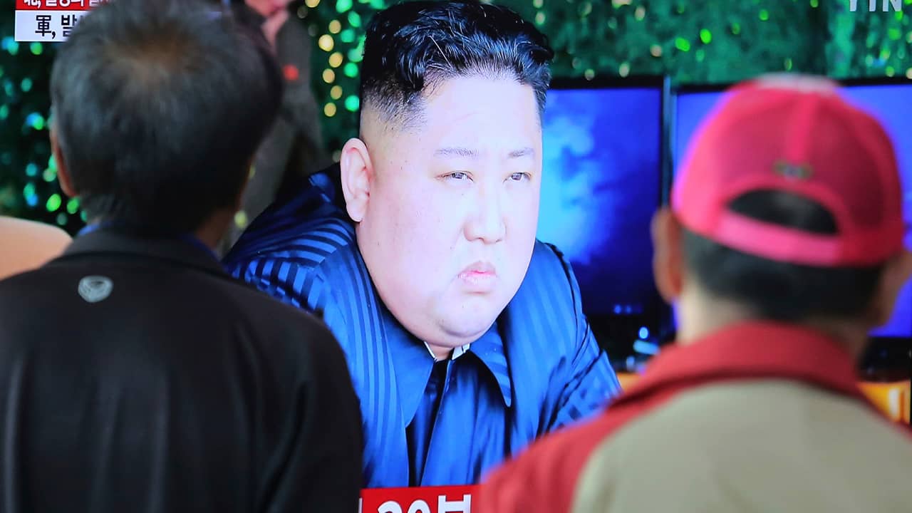 Photo of Kim Jong Un on a television