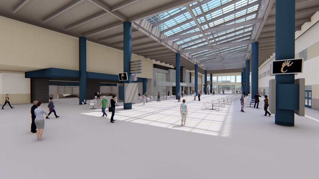 Rendering of new Central Unified high school indoor mall