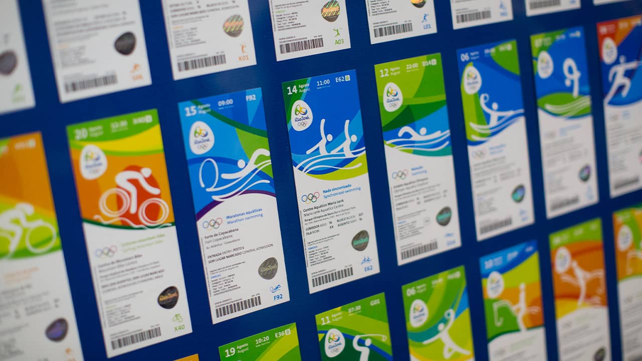 Photo of the new design of the Olympic tickets in 2016