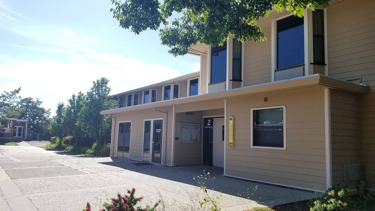 Photo of a student apartment complex