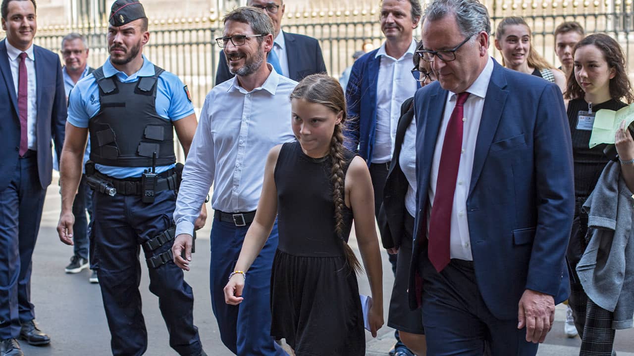 Photo of Greta Thunberg at the French National Assembly