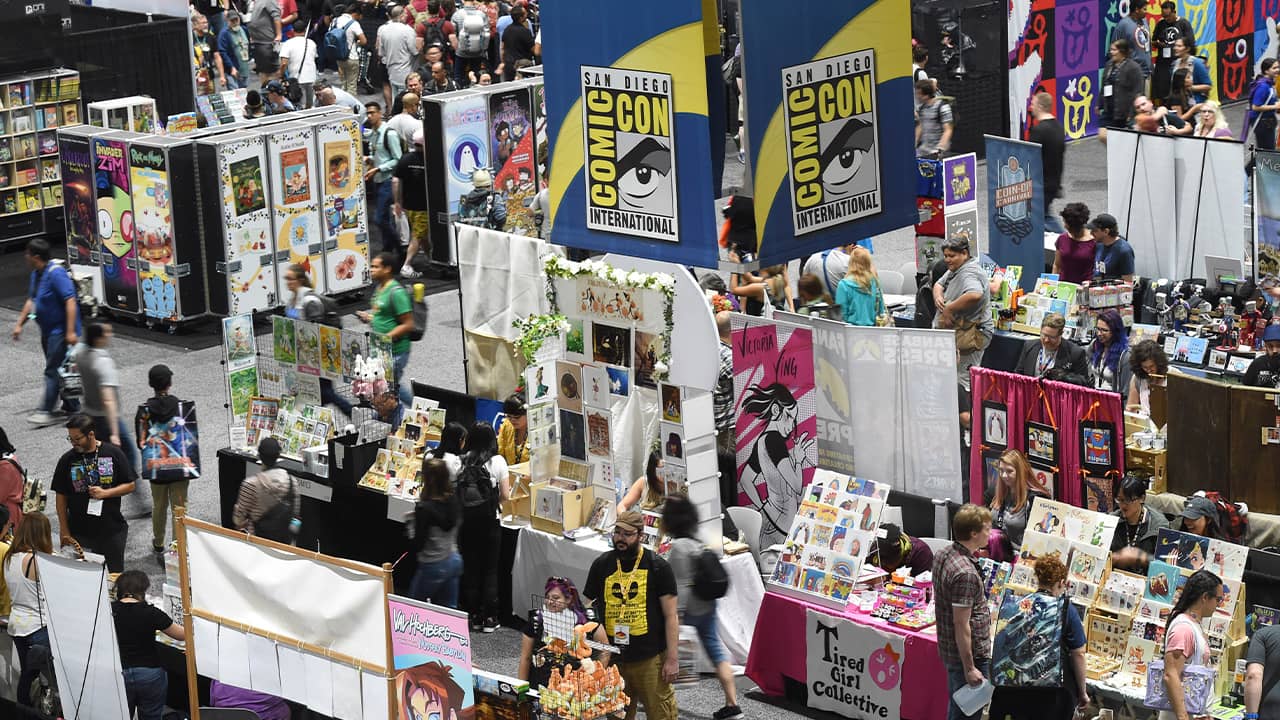 Photo of booths at San Diego Comic-Con