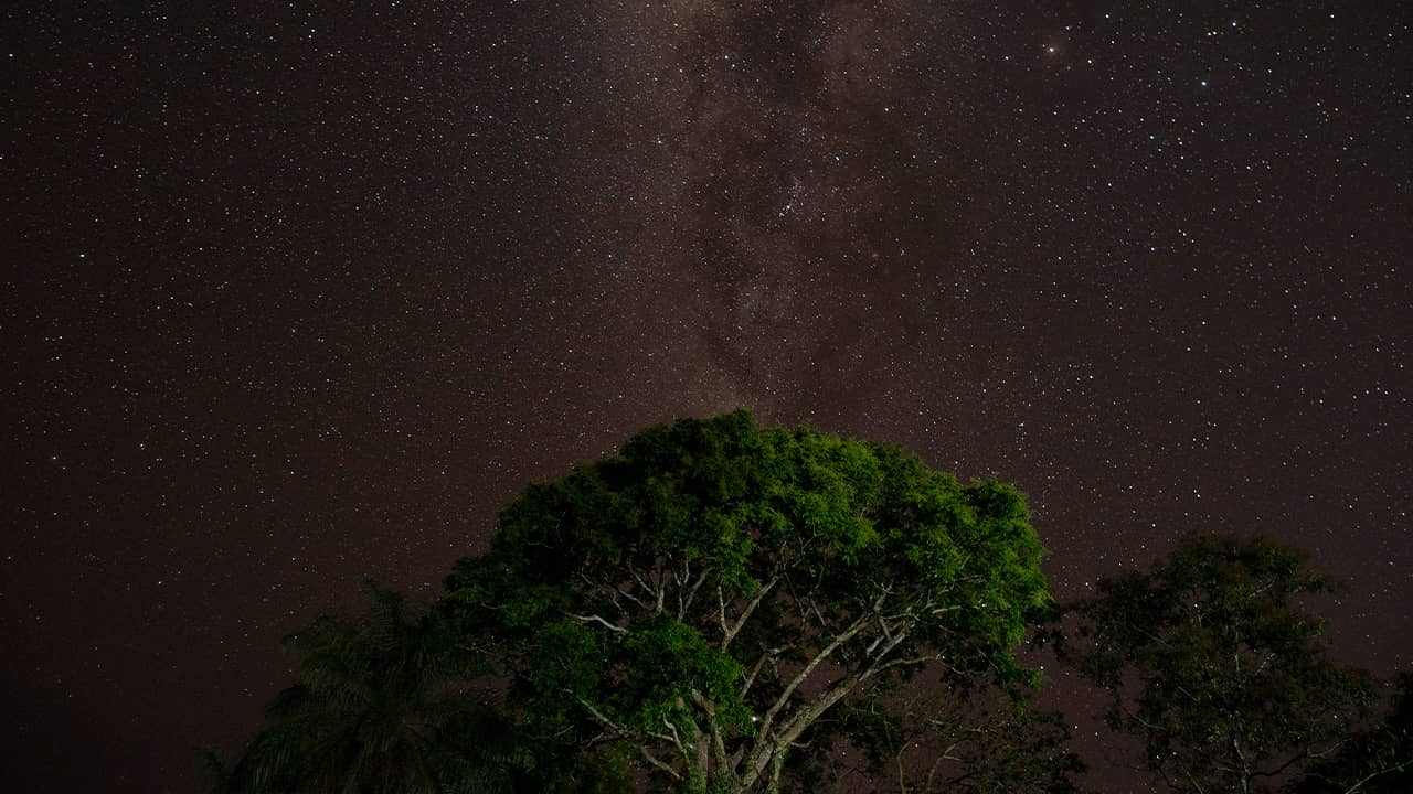 Photo of stars in the sky over Bau village