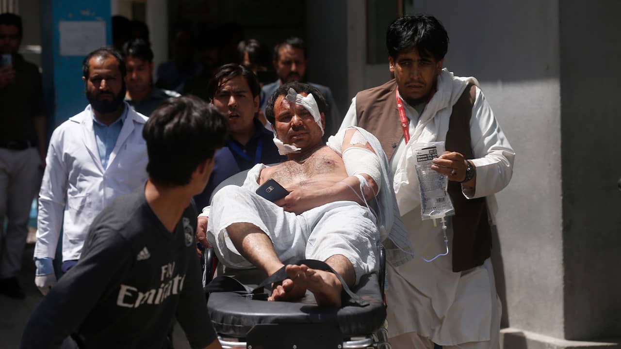 Photo of a wounded man in Kabul