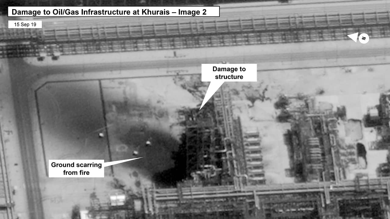 Photo of damages to Saudi oil plant in Buqyaq