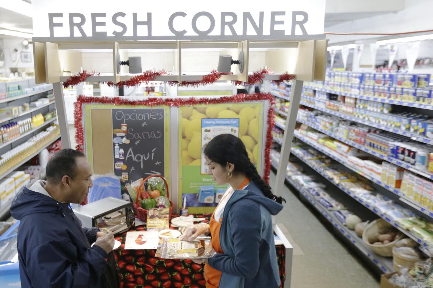 Photo of people in a supermarket