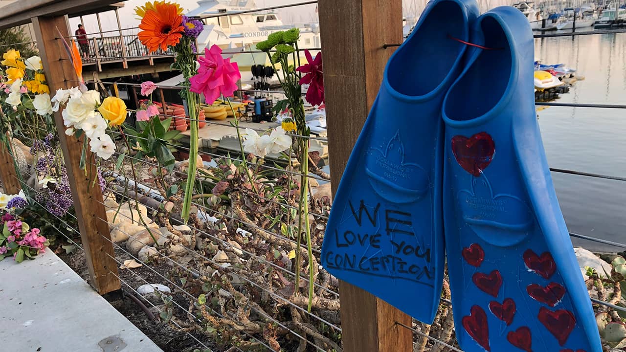 Photo of boat fire memorial