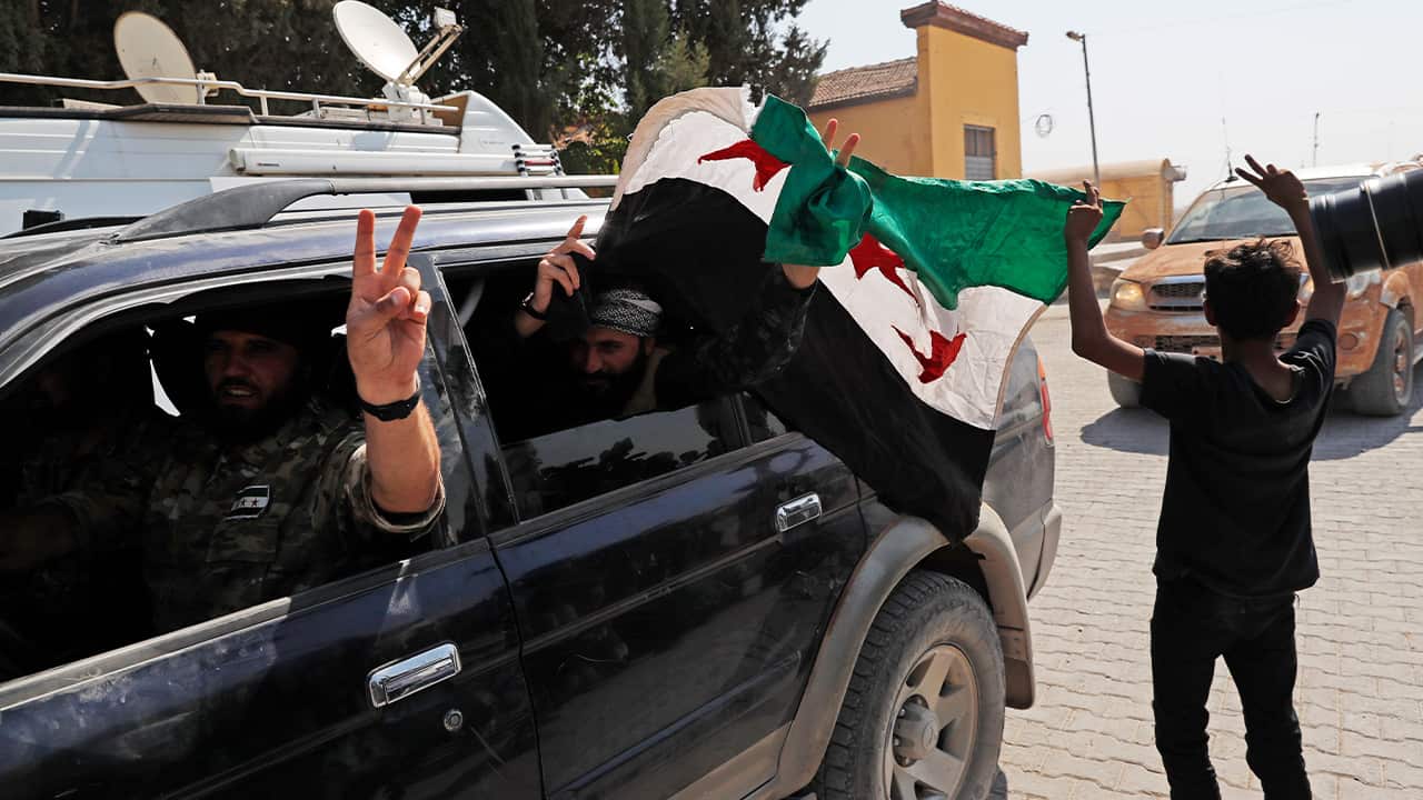 Photo of members of Turkey-backed Syrian National Army