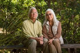 Photo of Dartmond and Esther Cherk sitting on a bench