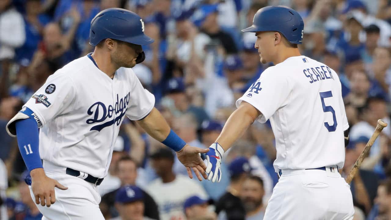 Photo of AJ Pollock and Corey Seager