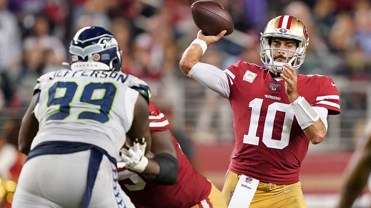 Photo of San Francisco 49ers quarterback Jimmy Garoppolo