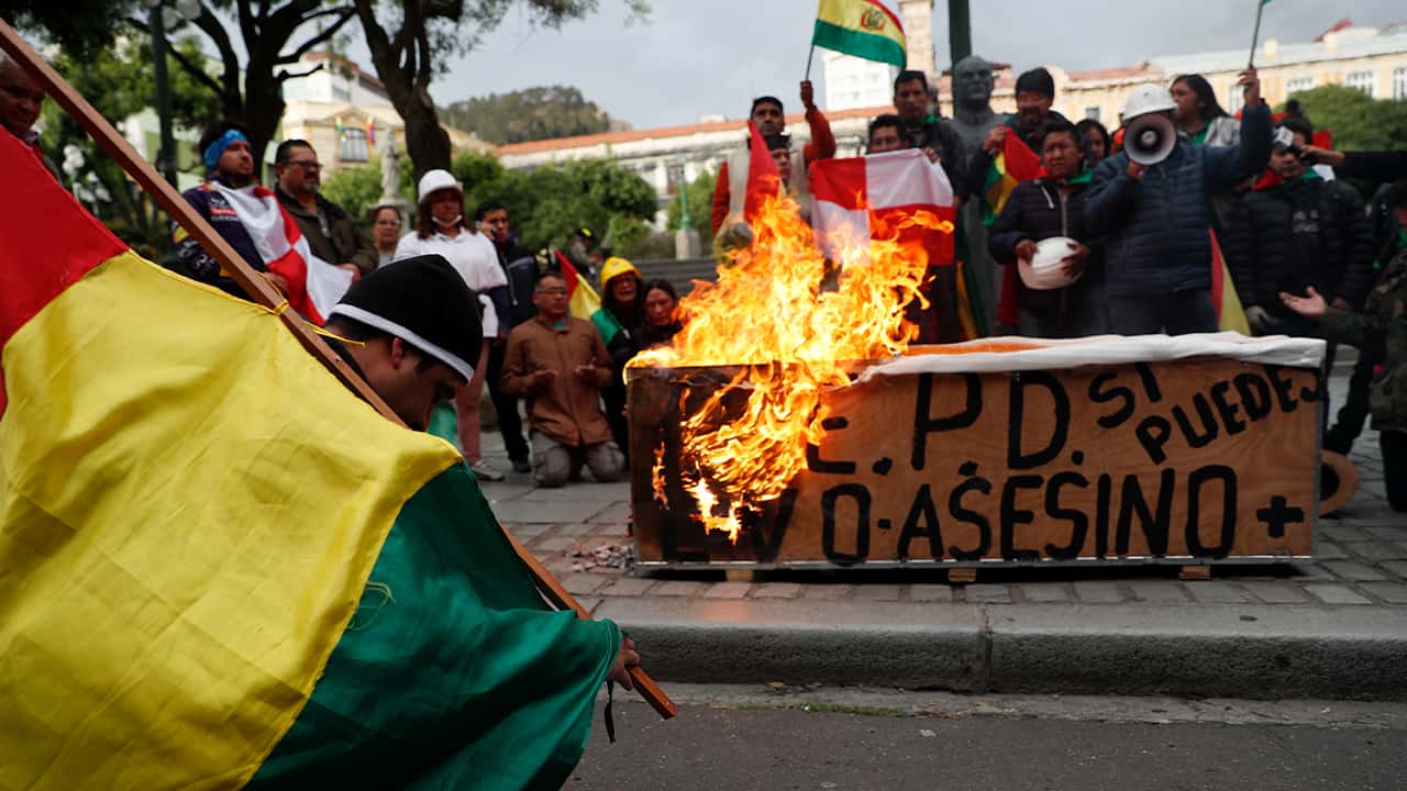 Photo of protests in Bolivia
