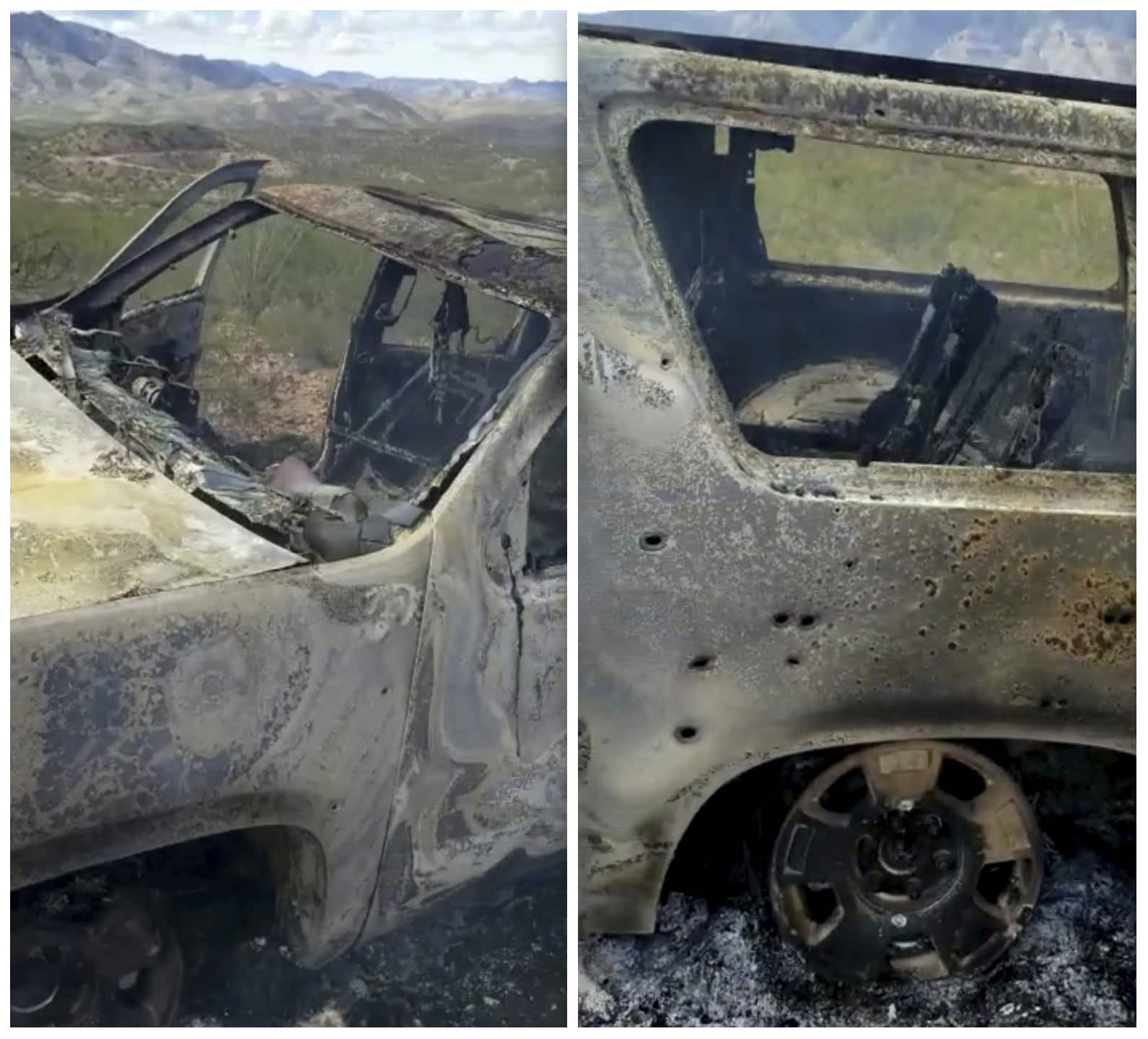 Photo of burned-out vehicle