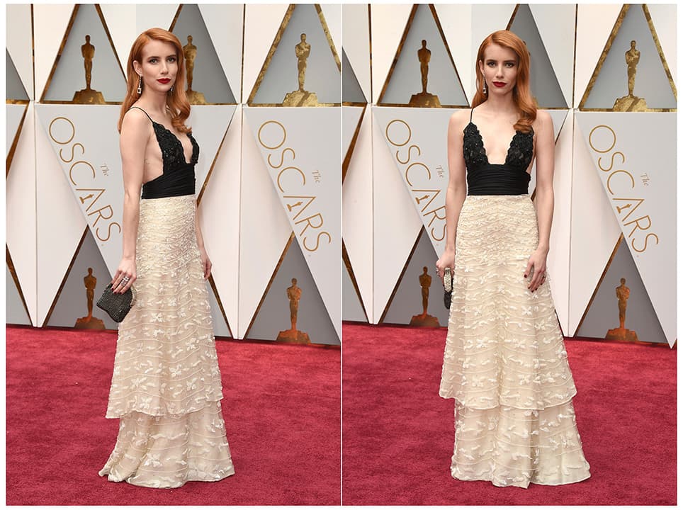 Photo of Emma Roberts wearing vintage Armani Prive at the Oscars