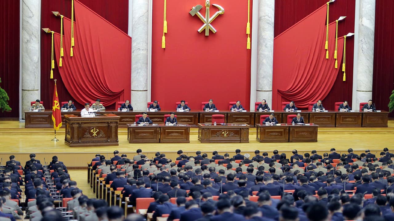 Photo of a Workers’ Party meeting in Pyongyang, North Korea