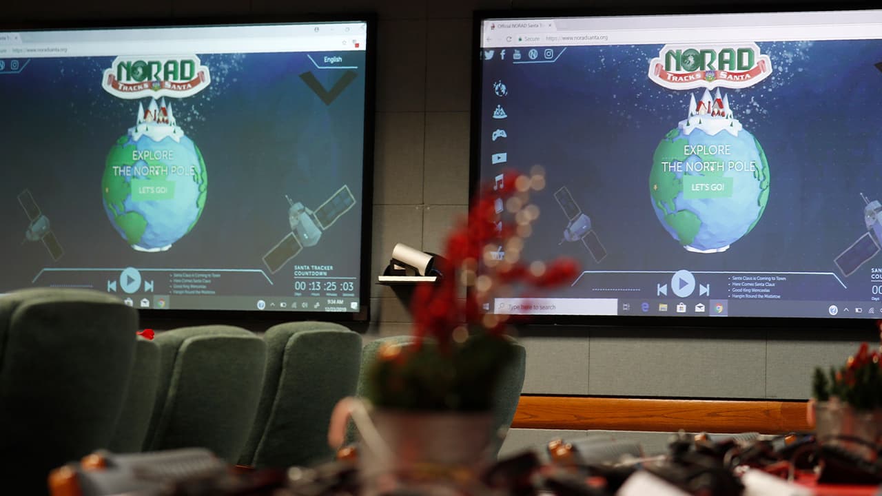 Photo of NORAD monitors