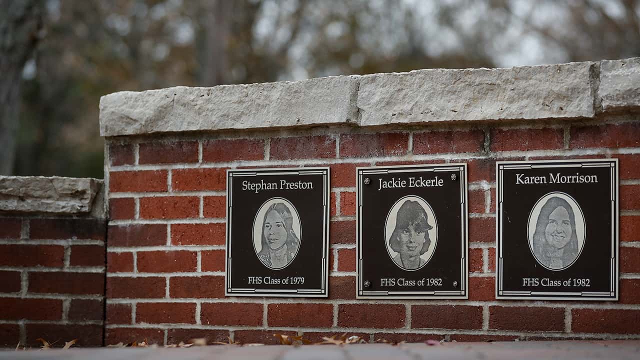 Photo of the faces of the three Finneytown students killed in a stampede at The Who's Dec. 3, 1979 concert