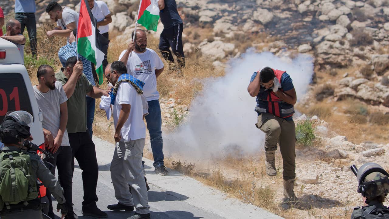 Photo of Palestinian protesters