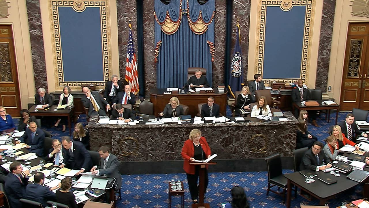 Photo of the impeachment trial of President Donald Trump