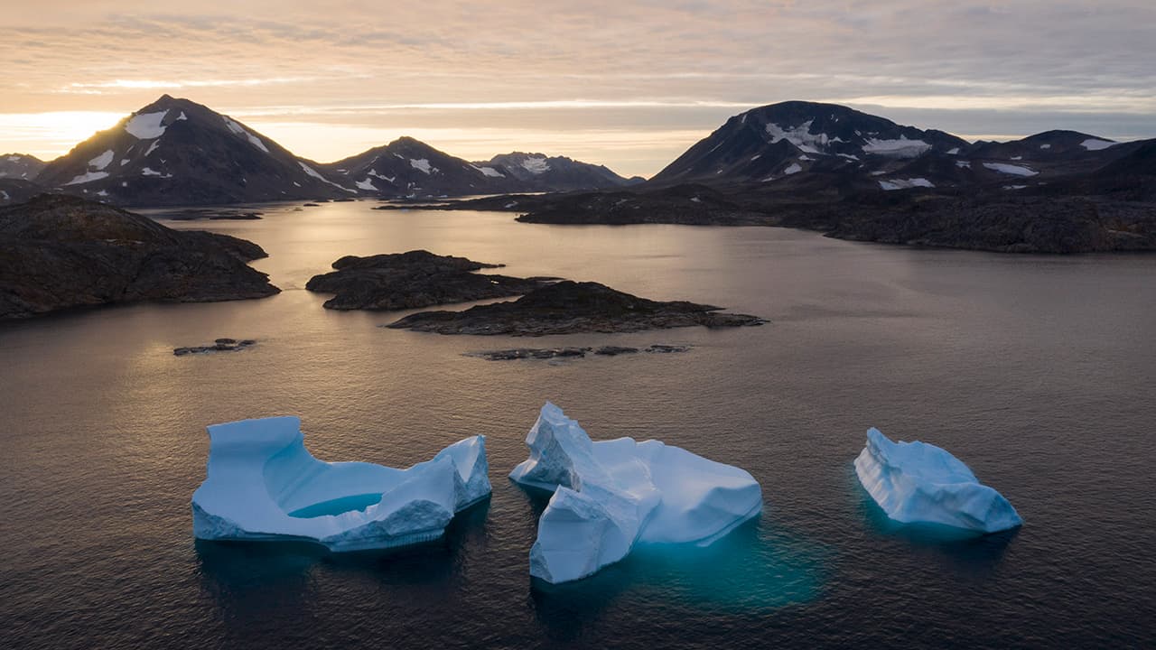 Photo of icebergs in Greenland