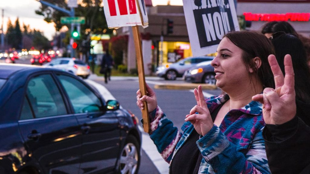 Photo of anti-war protesters