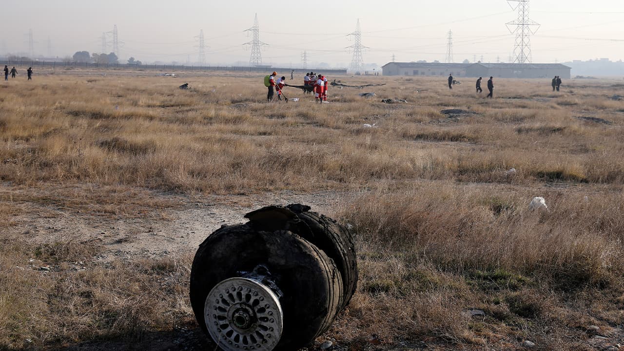 Photo of debris seen from an Ukrainian plane which crashed