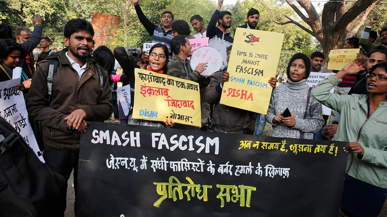 Photo of Allahabad University students protesting