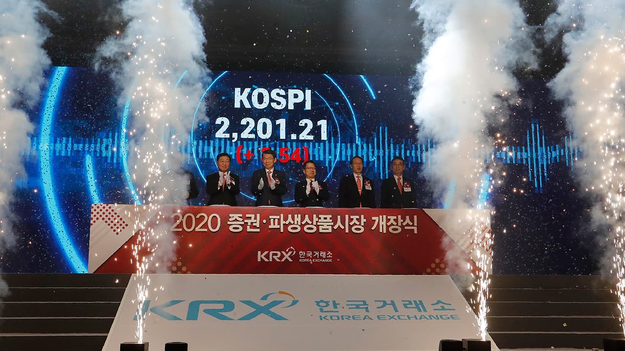 Photo of the opening of this year's trading in Seoul, South Korea