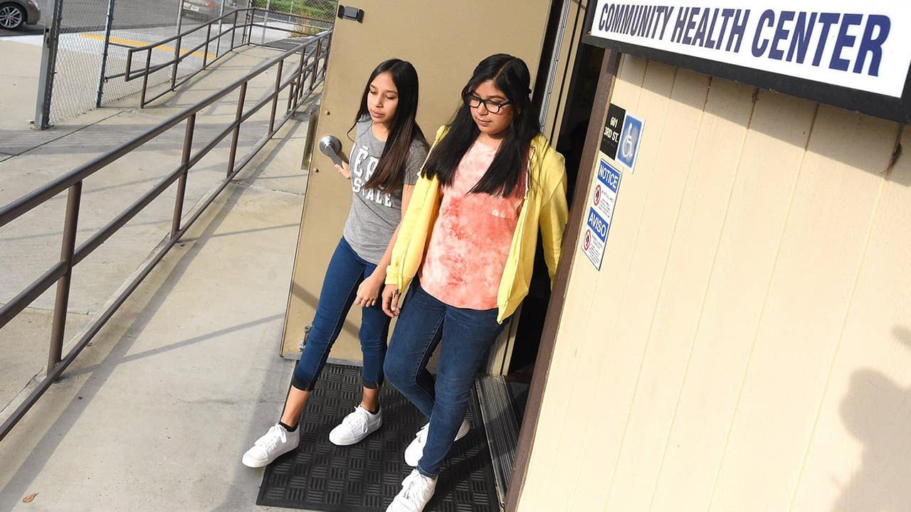 Photo of twins Hailey, left, and Ashley Resendez