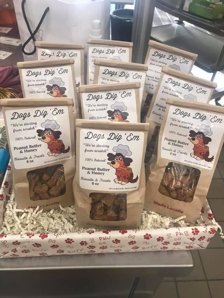 Photo of bags of Dogs Dig Em' All-Natural Dog Treats