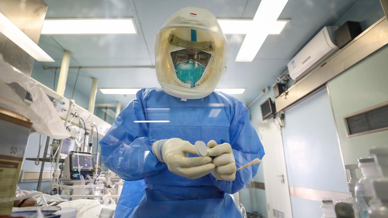 Photo of medical staff in Wuhan, China