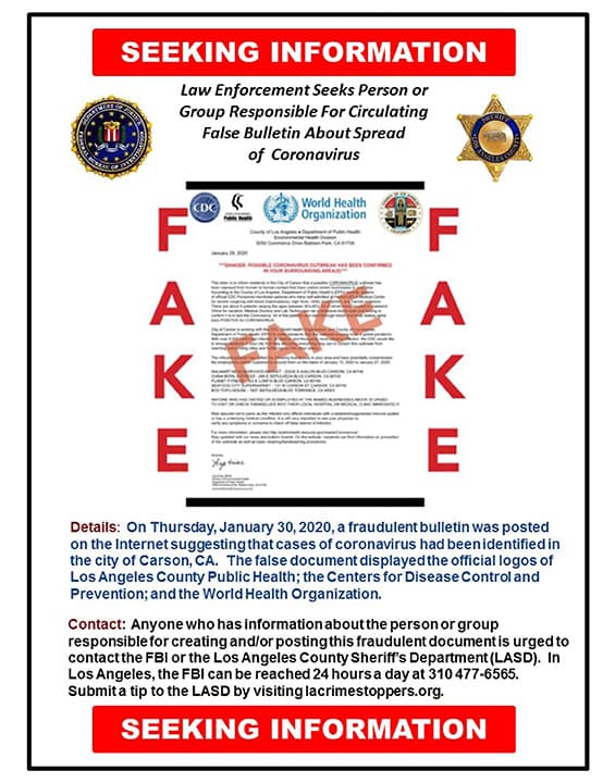 Photo of a fake document that was posted online