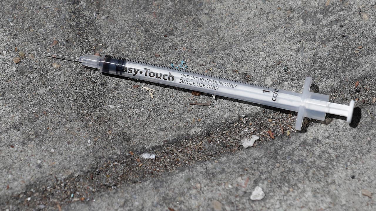 Photo of a used syringe