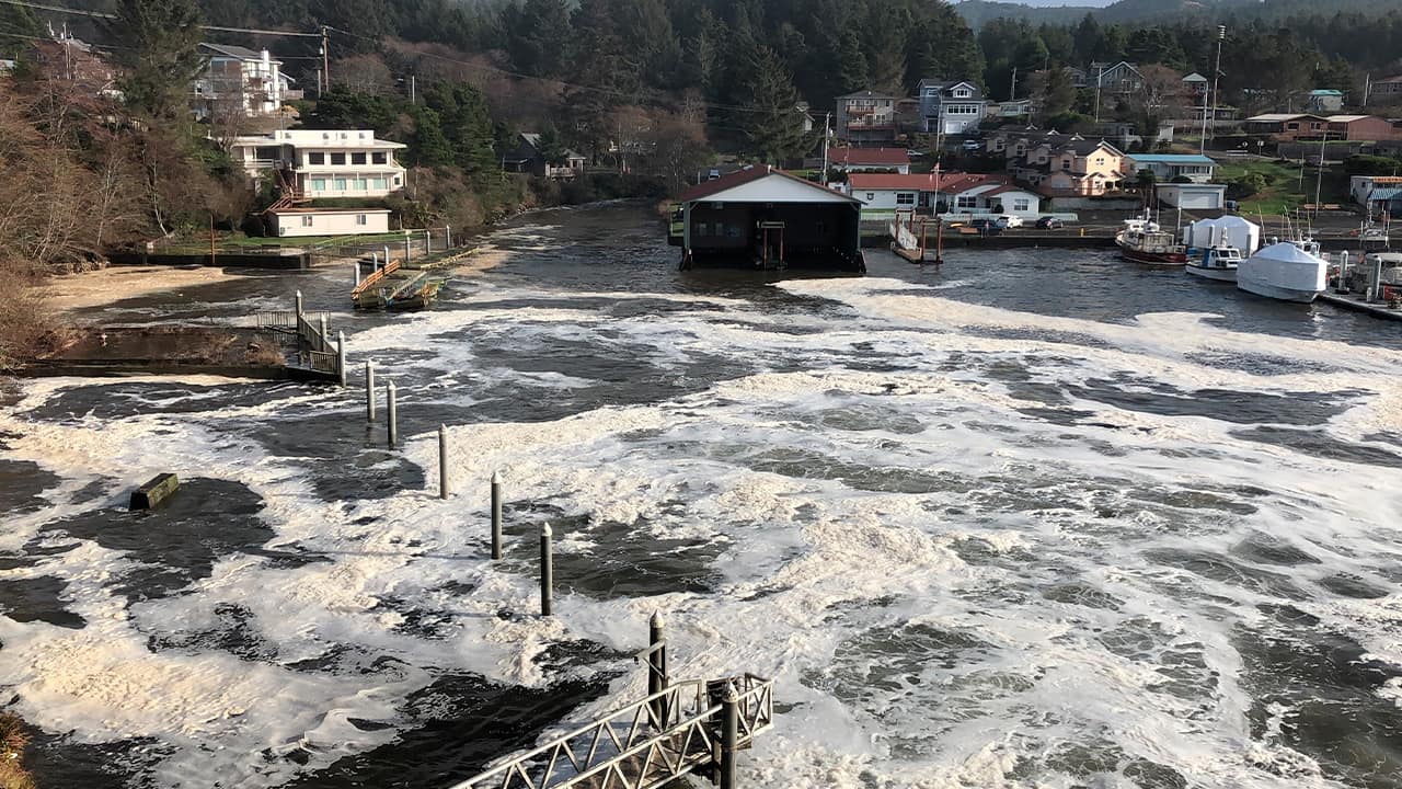 Photo of the harbor in Depoe Bay, Ore.
