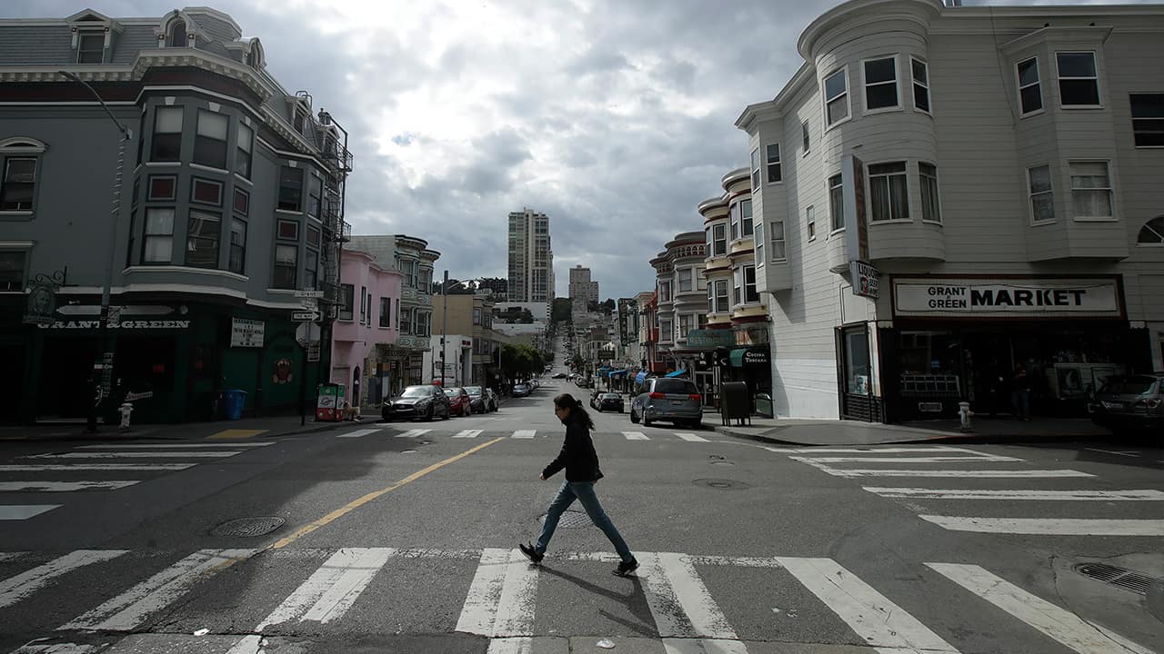 Photo of a man walking in San Francisco