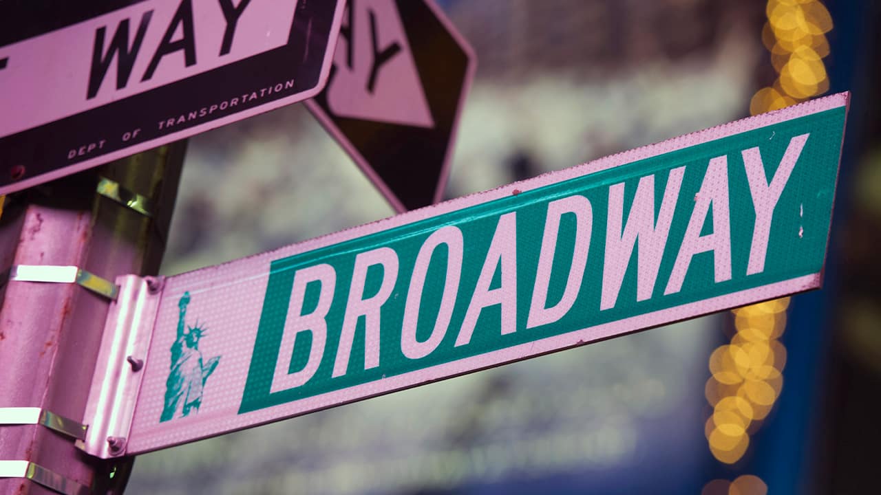 Photo of a Broadway street sign