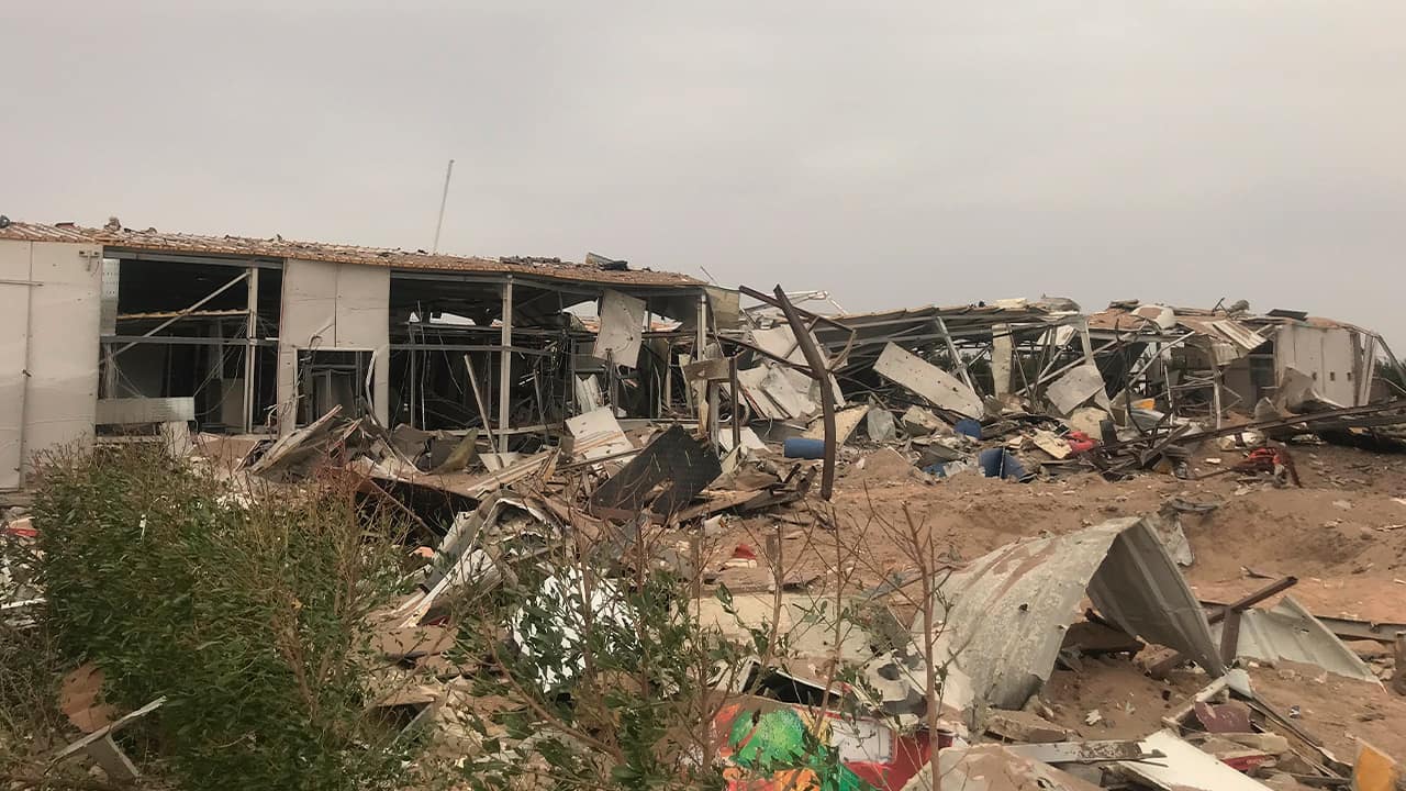 Photo of destroyed buildings in Karbala, Iraq
