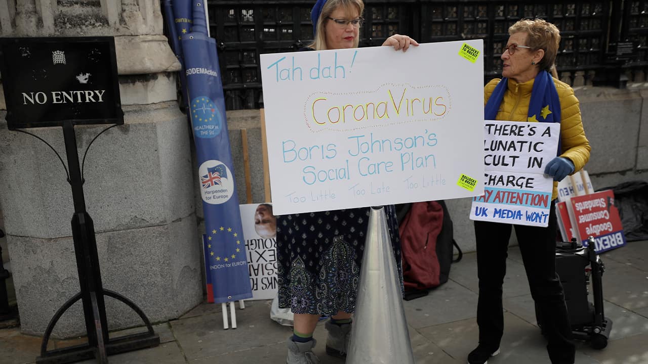 Photo of protestors in London