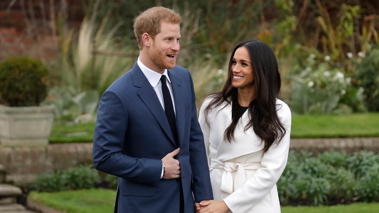 Photo of Britain's Prince Harry and Meghan Markle